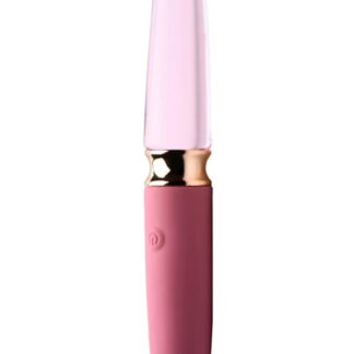 10X Rose Dual Ended Smooth Silicone and Glass Vibrator