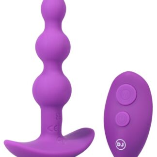 - A-Play - BEADED VIBE - Rechargeable Silicone Anal Plug with Remote - Purple