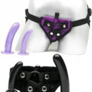 Bend Over Beginner Silicone Harness Kit With Vibrator - Black