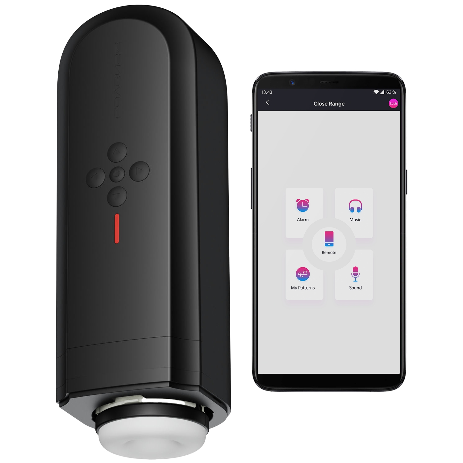 Lovense Solace App-Controlled Automatic Thrusting Masturbator - Clear