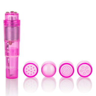 Mini Massager with 4 Attachments - Pink