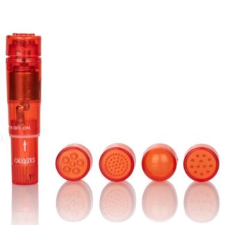 Mini Massager with 4 Attachments - Red