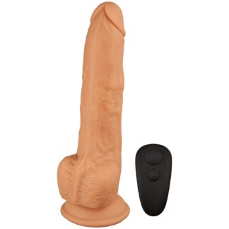 Naked Addiction Thrusting Dildo 9.1 inches - Light Brown