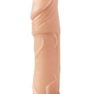 Natural RealSkin Vibrating Xtender with Scrotum Ring - Vanilla