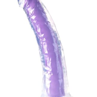 Neo Elite - Glow in the Dark - Light - 7" Silicone Dual Density Dildo - Neon Purple