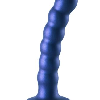 Ouch! Beaded G-Spot Dildo - 5" - Metallic Blue