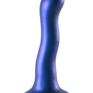 Ouch! Ultra Soft Curvy G-Spot Dildo - 7" - Metallic Blue
