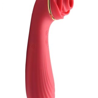 Passion Petals Silicone Suction Rose Vibrator - Red