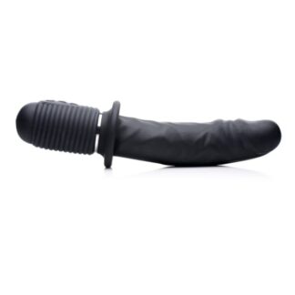 Power Pounder Vibrating and Thrusting Silicone Dildo - Black
