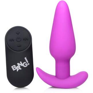 Remote Control 21X Vibrating Silicone Butt Plug - Purple