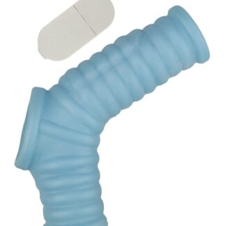 Vibrating Ribbed Fit Power Sleeve - Blue