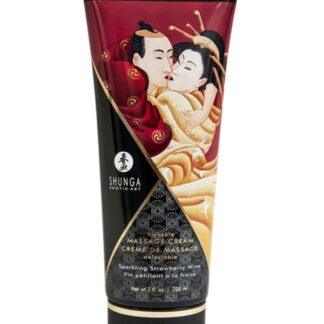 Shunga Kissable Massage Cream - Sparkling Strawberry Wine 7 oz.