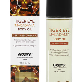 Exsens of Paris Organic Body Oil with Crystals - Tiger Eye Macadamia