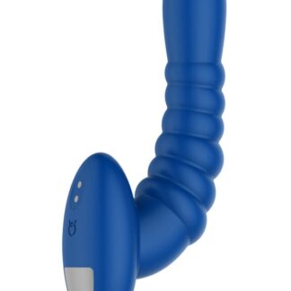 Ribbed Pro Vibrating Massager - Blue