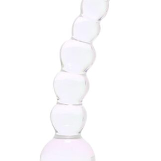 5" Curved Glass Beaded Dildo