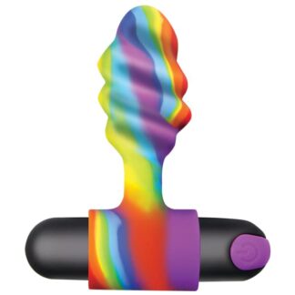 Bang! Vibrating Rainbow Butt Plug