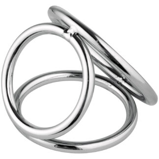 Bound to Please Triple Cock and Ball Ring - Silver
