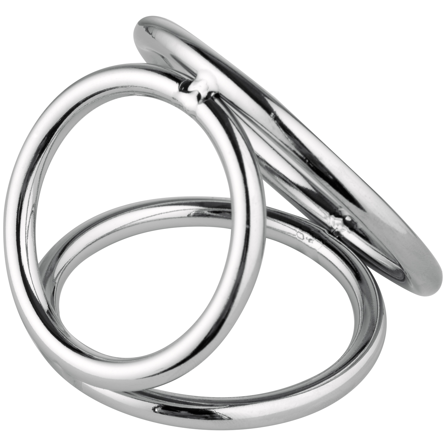 Bound to Please Triple Cock and Ball Ring - Silver