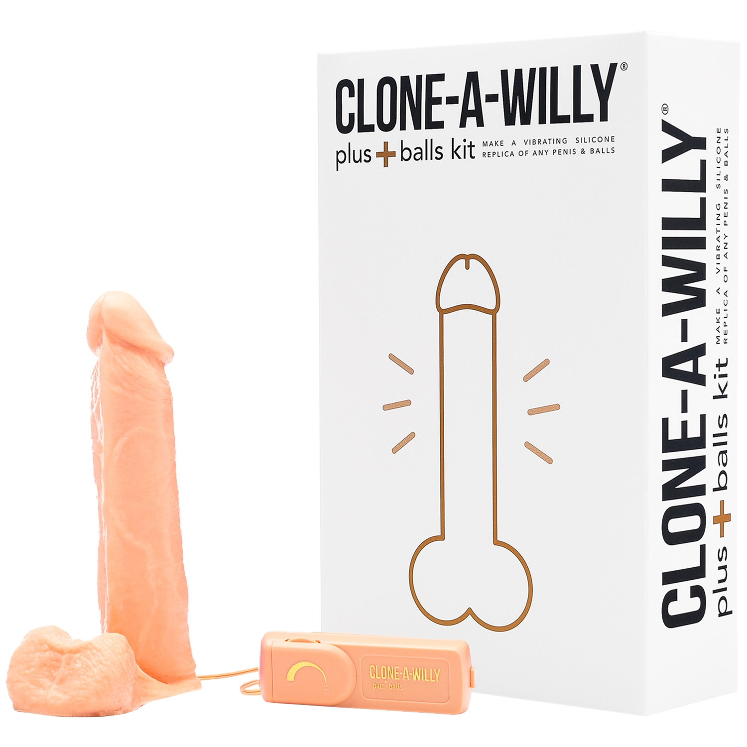 Clone-A-Willy Plus Balls DIY Homemade Dildo Clone Kit Light Tone - Nude