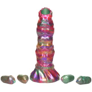 Creature Cocks Larva Ovipositor Silicone Dildo with Eggs 9.1 inches - Mixed colours