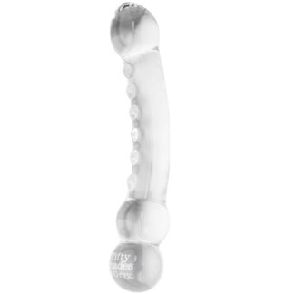 Fifty Shades of Grey Glass Massage Dildo - Clear