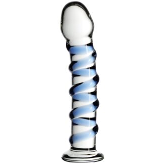 Icicles No 5 Blue Glass Dildo - Clear