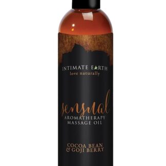 Intimate Earth Sensual Aromatherapy Massage Oil - Cocoa Bean and Goji Berry - 4 oz.