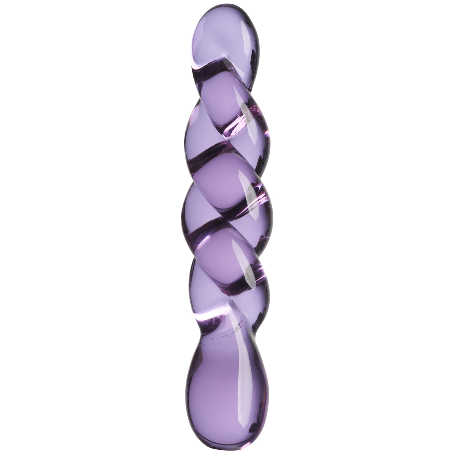 Sinful Twisted Lover Glass Dildo 7.8 inches - Purple