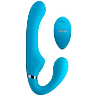 Strap U Mighty Rider Vibrating Strap-on - Blue