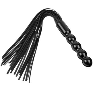Zado Leather Flogger with Wooden Handle 22 inches - Black
