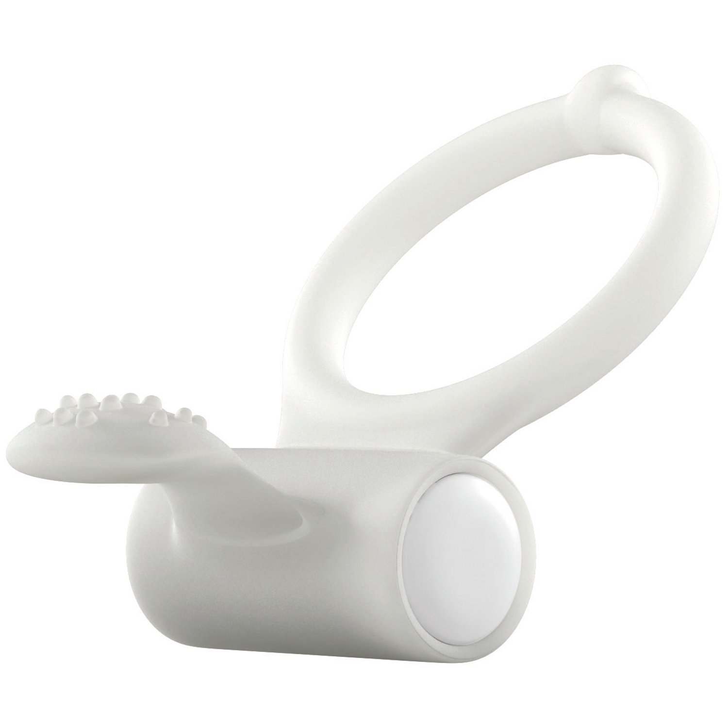 Marc Dorcel Power Clit Glow In The Dark Vibrating Cock Ring - White