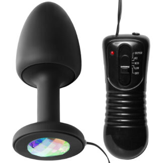 Master Series Paragon Gem Vibrating Butt Plug - Black