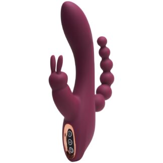 Sinful Triple Fun Rechargeable Rabbit Vibrator - Bordeaux