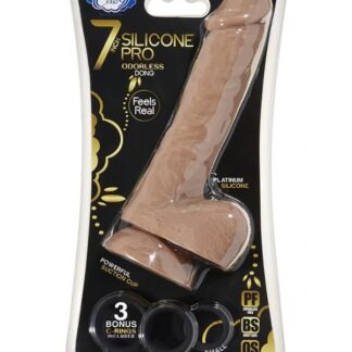 Cloud 9 Pro Sensual Premium Silicone Dong W/ C Rings - 7" - Caramel