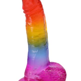 Crystal Jellies® - 8.5 Inch Realistic Cock with Balls - Rainbow