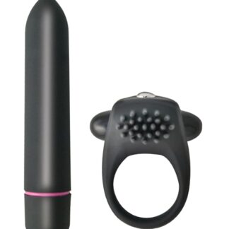 Intense Cock Ring and Bullet - Black