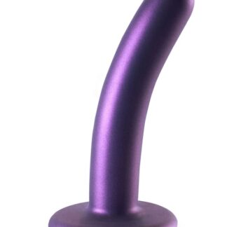 Ouch! Smooth Silicone G-Spot Dildo - 5" - Metallic Purple