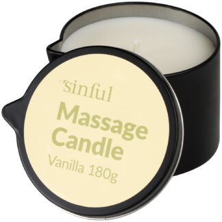 Sinful Vanilla Massage Candle 180 g - White