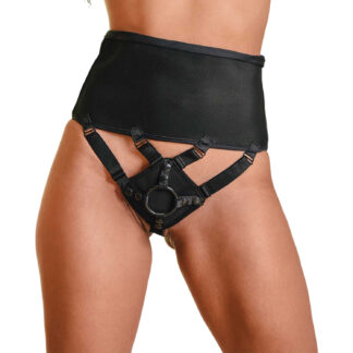 Sportsheets High Waisted Corset Strap On - Black