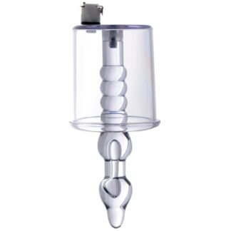 Tom of Finland Anal Rosebud Vacuum with Beaded Rod - Clear