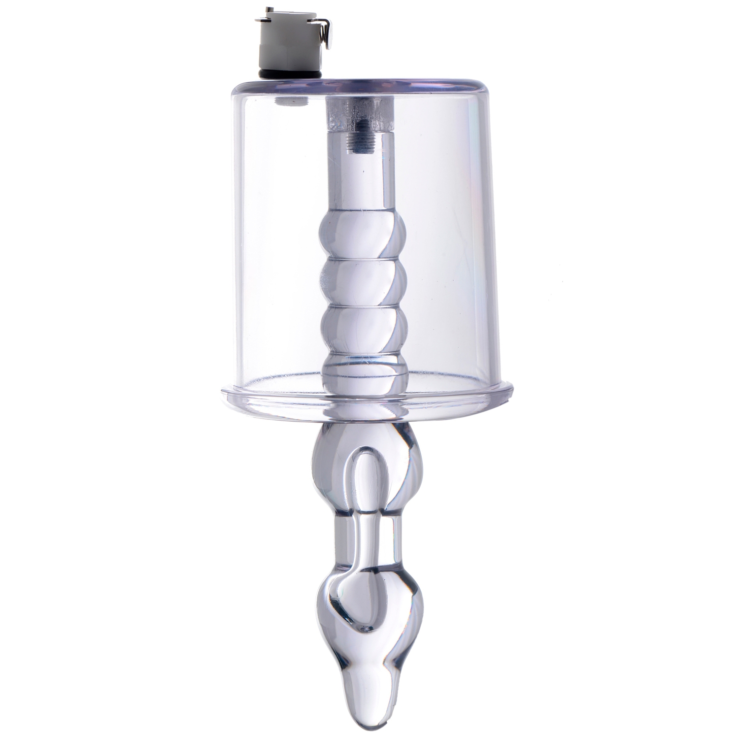 Tom of Finland Anal Rosebud Vacuum with Beaded Rod - Clear