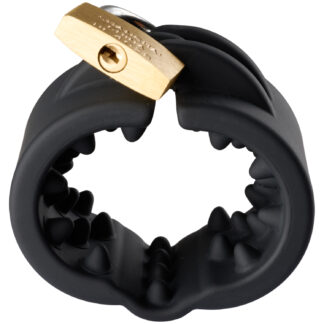 Brutus Cruncher Silicone Lockable Spiked Ball Stretcher - Black