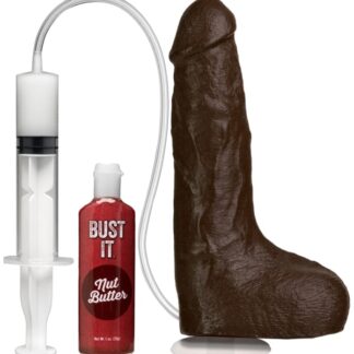 Bust It - Squirting Realistic Cock - With Removable Vac-U-Lock™ Suction Cup - Chocolate