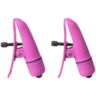 CalExotics Nipple Clamps with Vibrator - Pink
