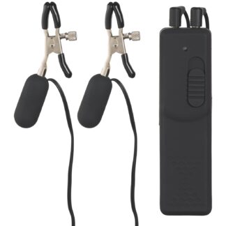 Fetish Fantasy Nipple Clamps with Vibrator - Black