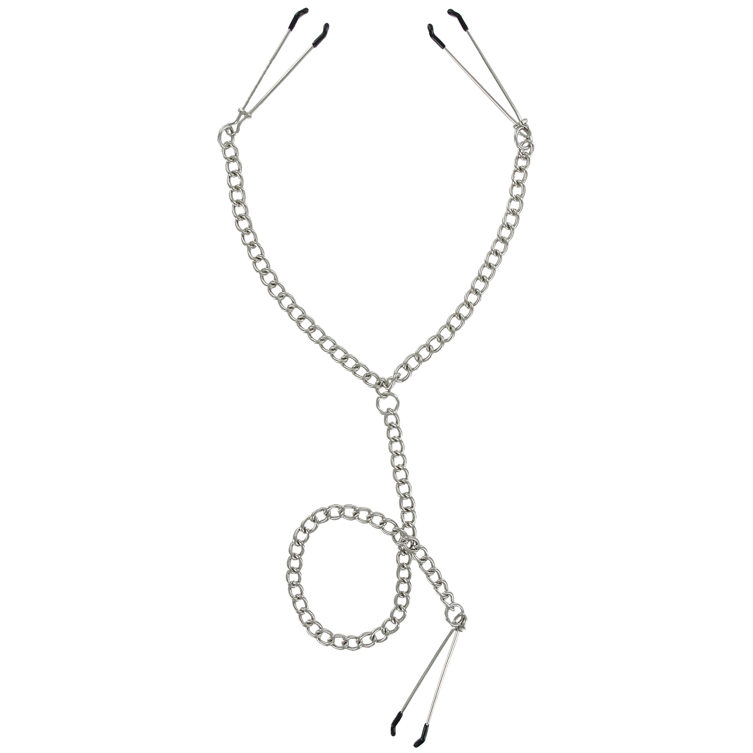 Master Series Anais Y Style Nipple and Clitoris Clamps - Silver