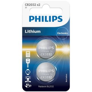 Philips CR2032 Lithium Batteries 2 pcs - Silver