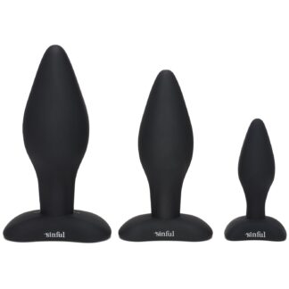 Sinful BumBum Silicone Butt Plug Set - Black