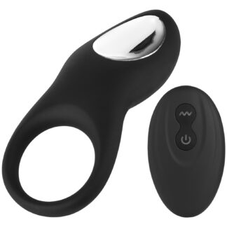 Sinful Love Buzz Rechargeable Remote Vibrating Cock Ring - Black