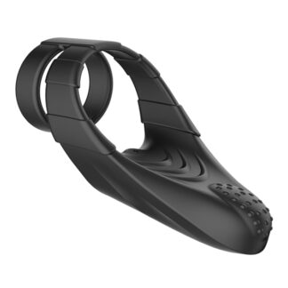 Forto F-48 - Perineum Vibrating Double Cock Ring - Black